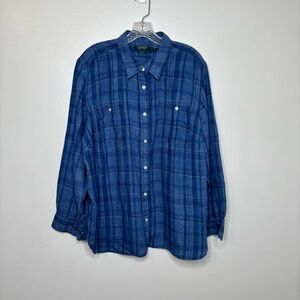 Blue Plaid Women's Top
